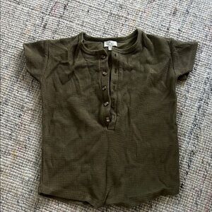 The Simple Folk organic cotton Olive Green Kids Shirt